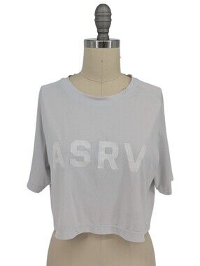 00575 ASRV Cropped Dry Fit Workout Top White size Small gym athletic outdoors